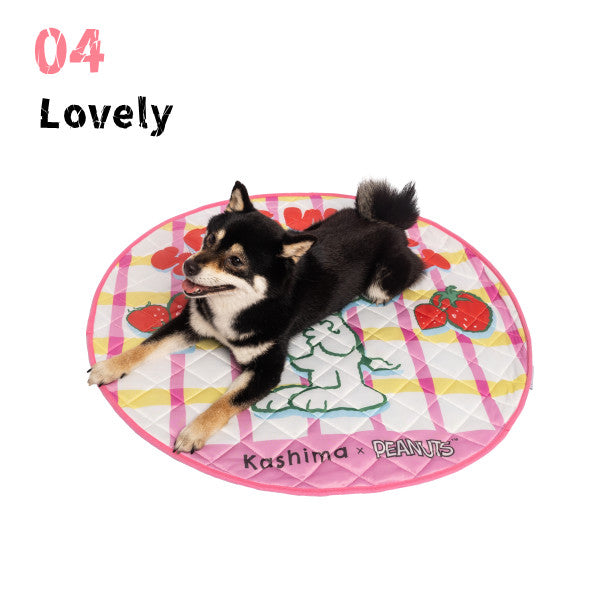 Kashima x Snoopy Strawberry Check Pet ice pad